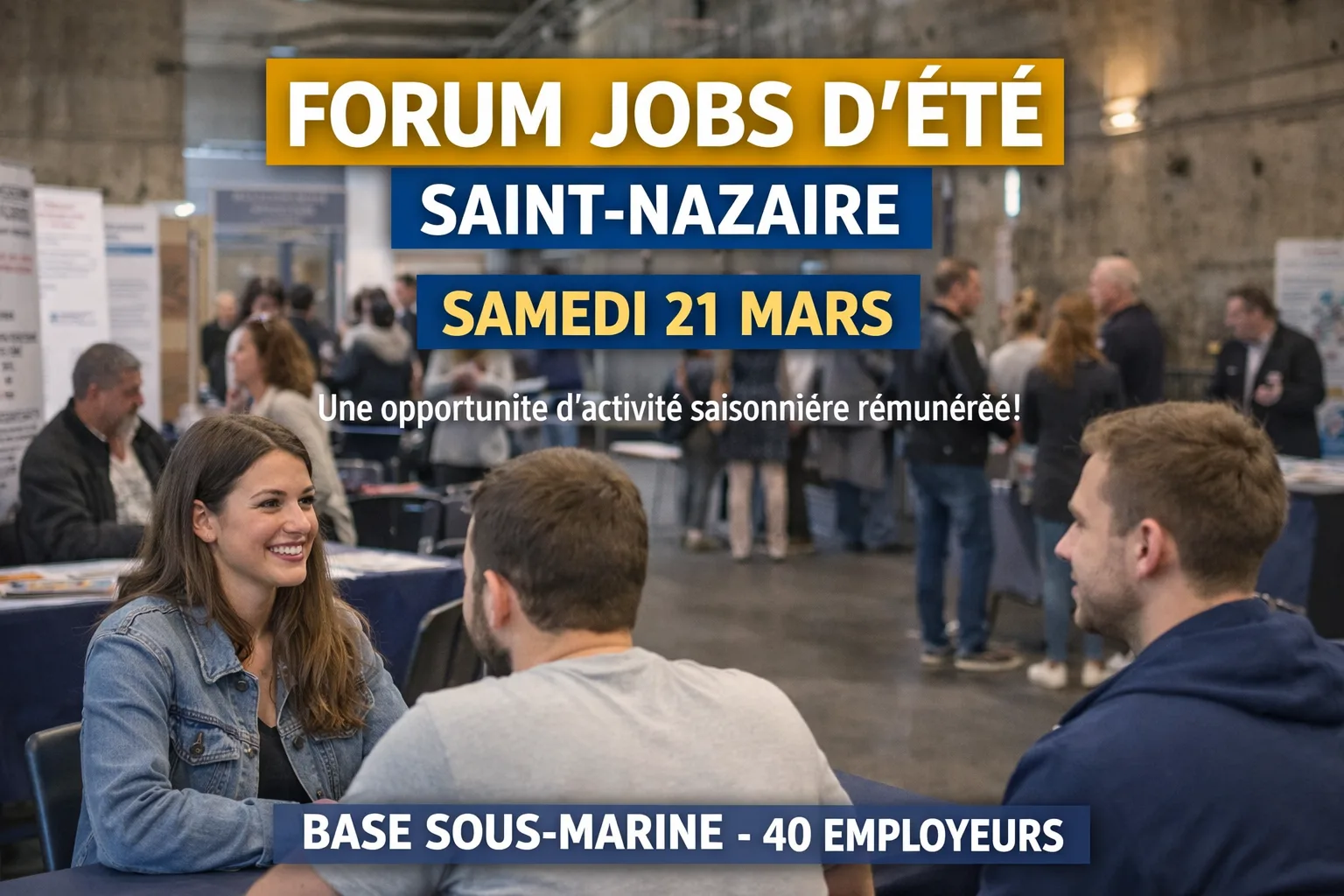 Job d'été : le forum de l'emploi de Saint-Nazaire revient le 21 mars 2026