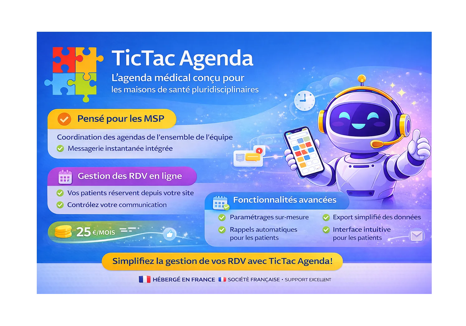 TicTac Agenda : l'agenda médical idéal pour les maisons de santé pluridisciplinaires