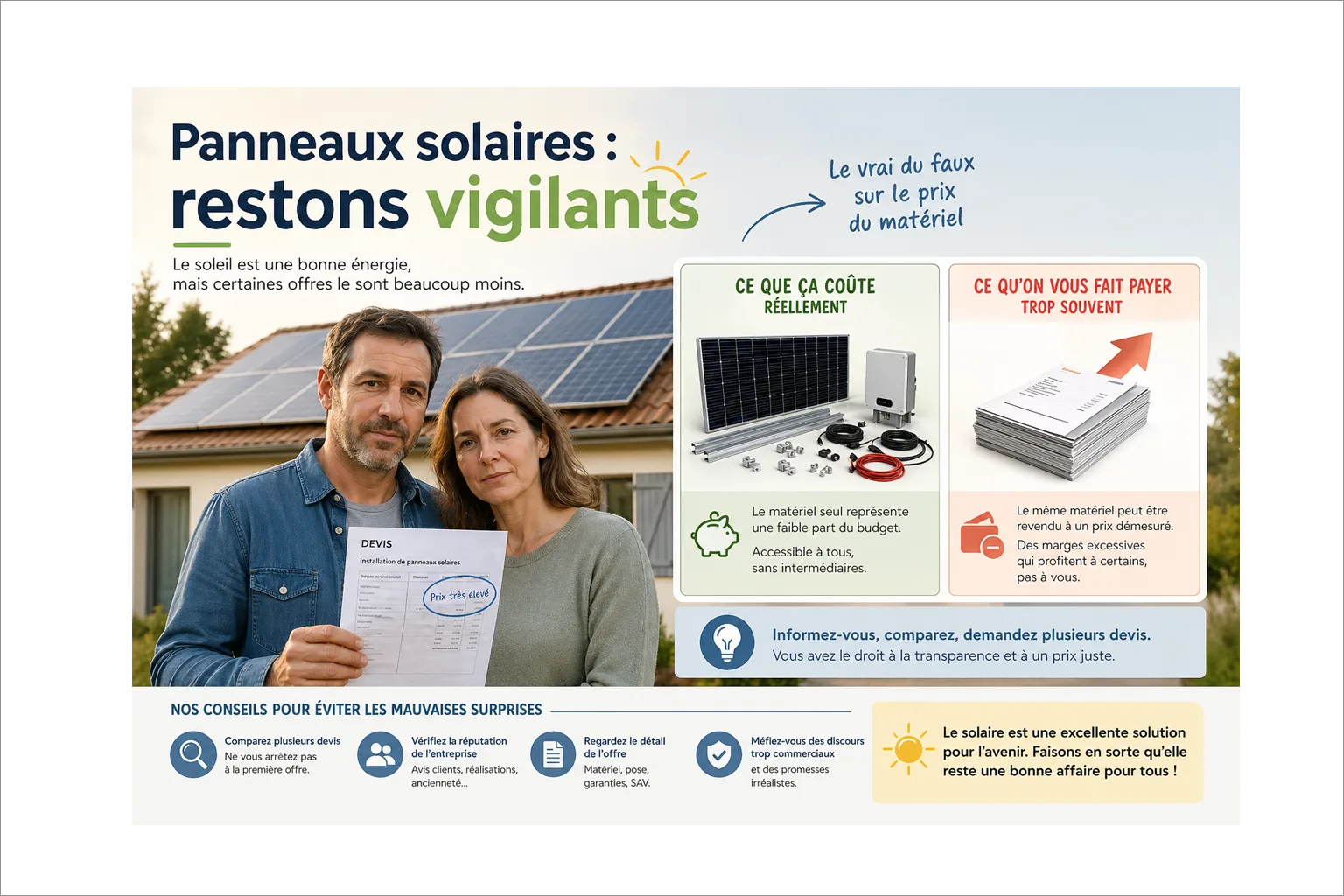 Panneaux solaires : pourquoi vous payez 20 000 € quand le matériel en coûte 2 800 € : posez vous les bonnes questions 